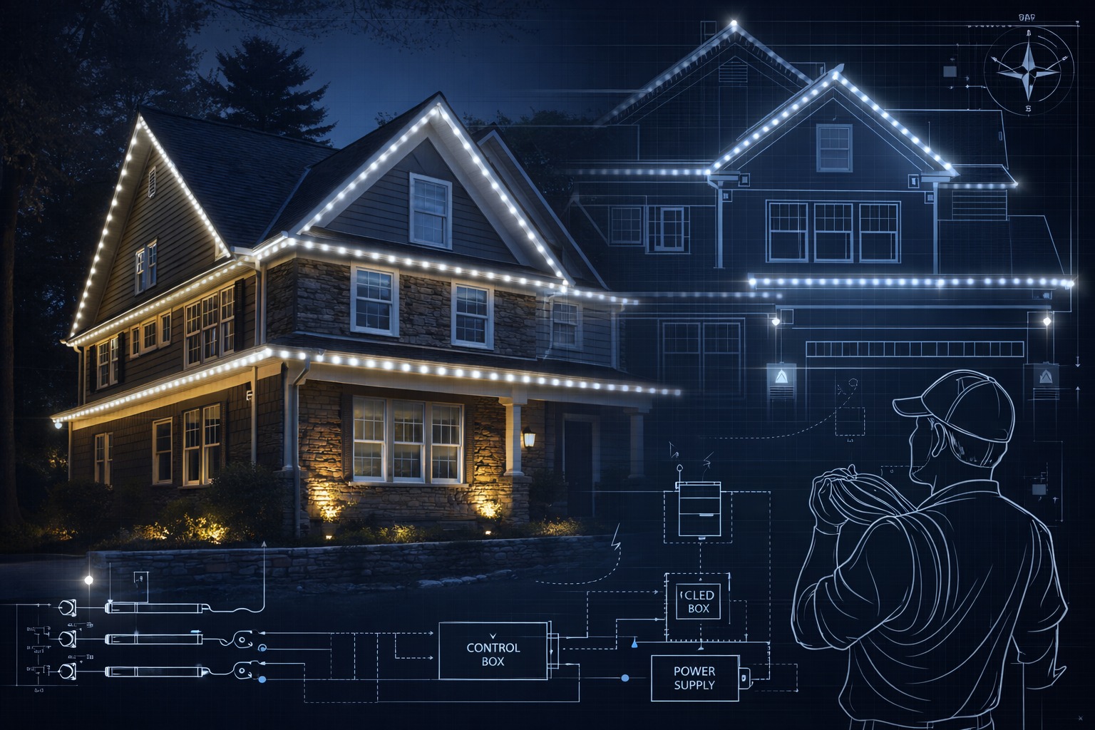 Lighting design consultation for a Kansas City permanent LED installation